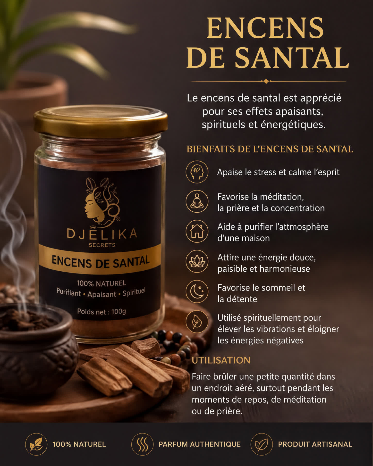 Encens de santal Djelika Secrets
